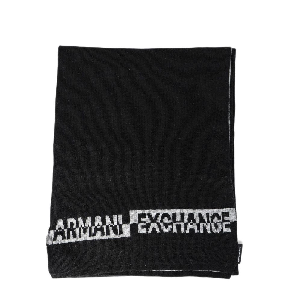 Armani Exchange Black Acrylic Scarf