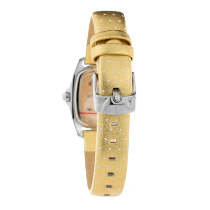 Chronotech – Uhr mit goldenem Lederarmband