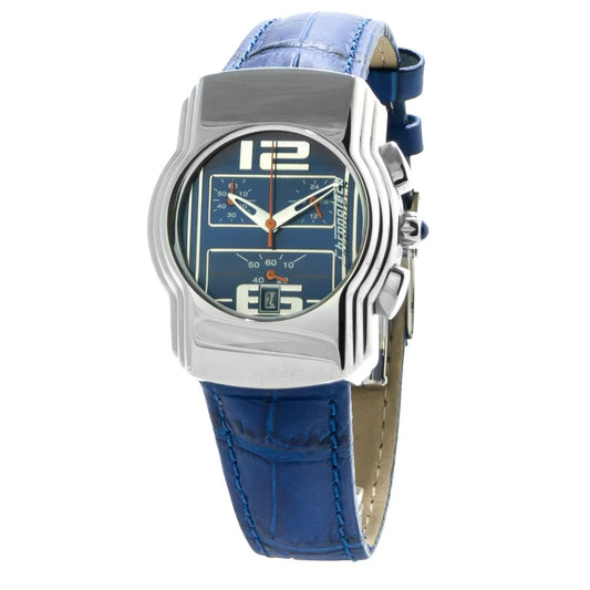 Chronotech - Uhr mit blauem Lederarmband