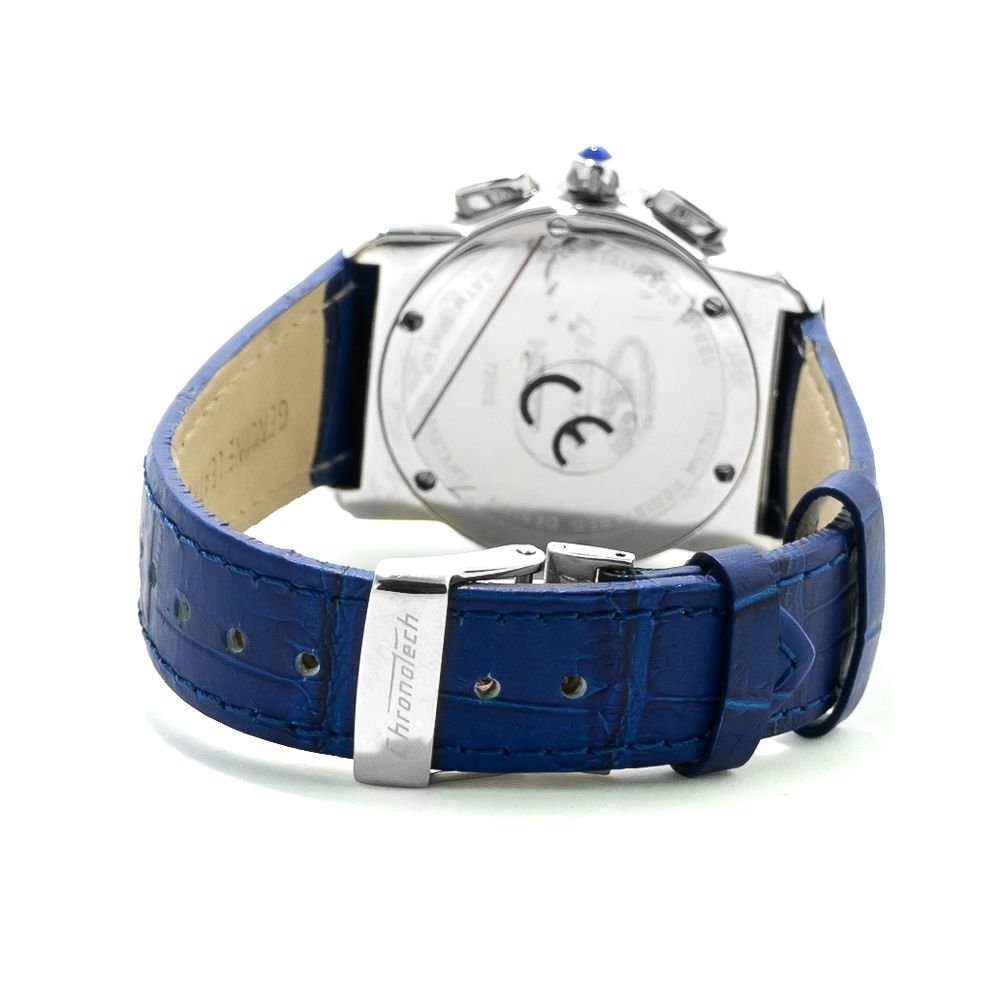 Chronotech - Uhr mit blauem Lederarmband