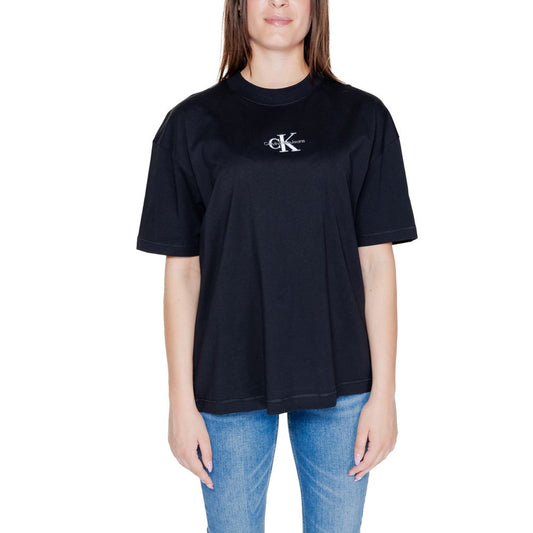 Calvin Klein Jeans – Oberteile und T-Shirts aus schwarzer Baumwolle