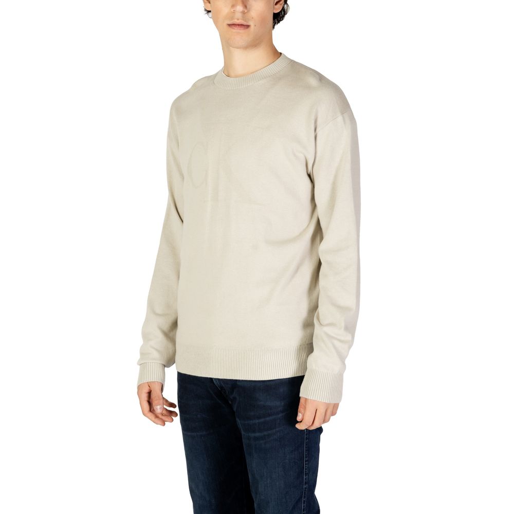 Calvin Klein Jeans – Beigefarbener Pullover aus Bio-Baumwolle