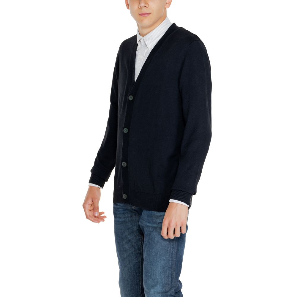 Jack &amp; Jones – Schwarze Strickjacke aus Baumwolle