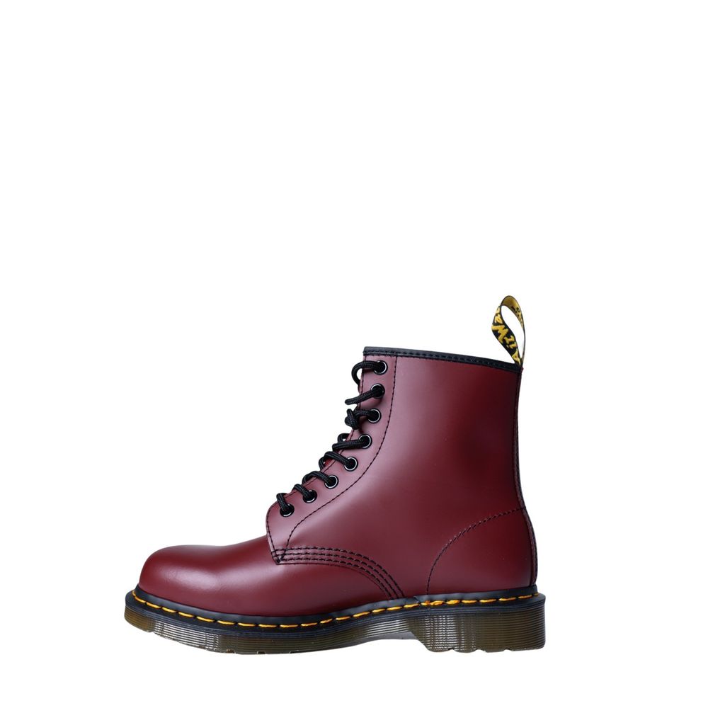 Dr. Martens – Bordeauxfarbener Lederstiefel