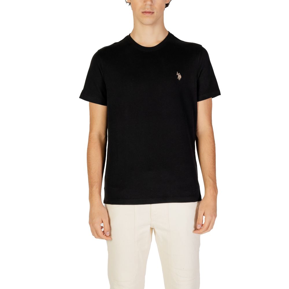 US POLO ASSN. Schwarzes Baumwoll-T-Shirt