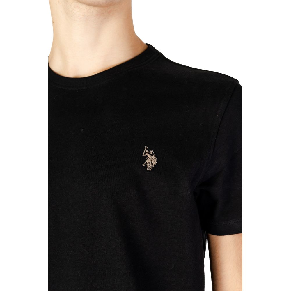 US POLO ASSN. Schwarzes Baumwoll-T-Shirt