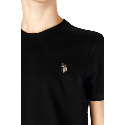 US POLO ASSN. Schwarzes Baumwoll-T-Shirt