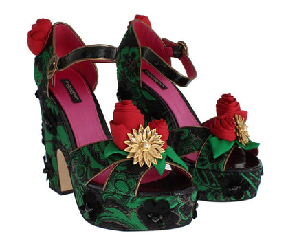 Dolce &amp; Gabbana – Keilabsatzschuhe „Enchanted Sicily“ aus Kristallbrokat