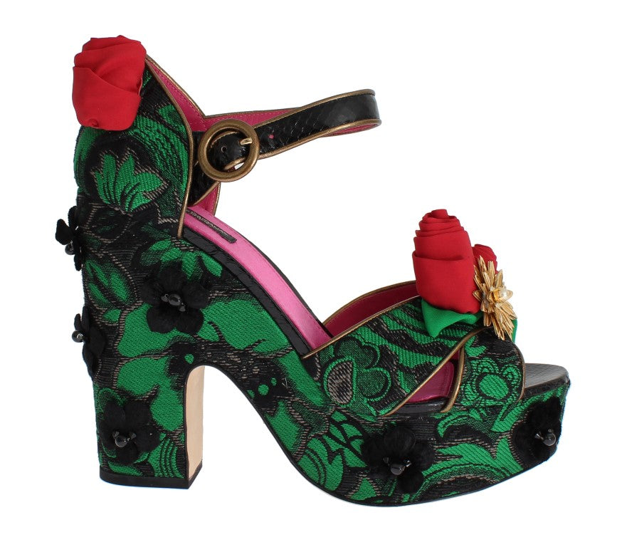 Dolce &amp; Gabbana – Keilabsatzschuhe „Enchanted Sicily“ aus Kristallbrokat