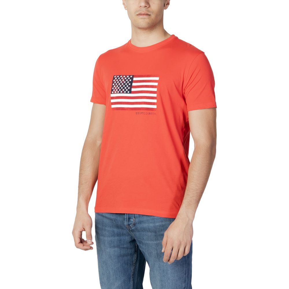 US POLO ASSN. Rotes Baumwoll-T-Shirt