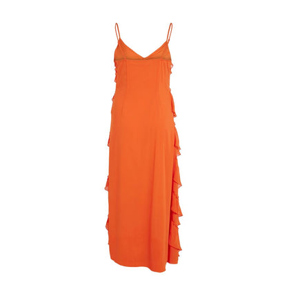 Vila Clothes Orange Polyester Dress