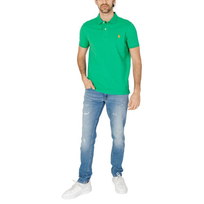 US POLO ASSN. Grünes Poloshirt aus Baumwolle