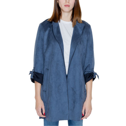 Only Blue Polyester Jackets & Coat