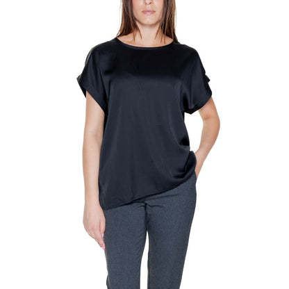 Vila Clothes – Schwarze Oberteile und T-Shirts aus Baumwolle