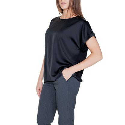 Vila Clothes – Schwarze Oberteile und T-Shirts aus Baumwolle