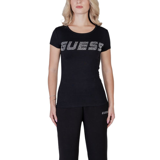 Guess Active Oberteile und T-Shirt aus schwarzer Baumwolle