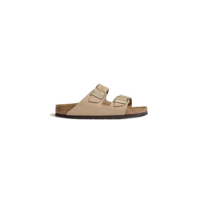 Birkenstock – Sandalen aus beigefarbenem Nubukleder