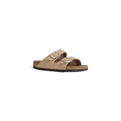 Birkenstock – Sandalen aus beigefarbenem Nubukleder