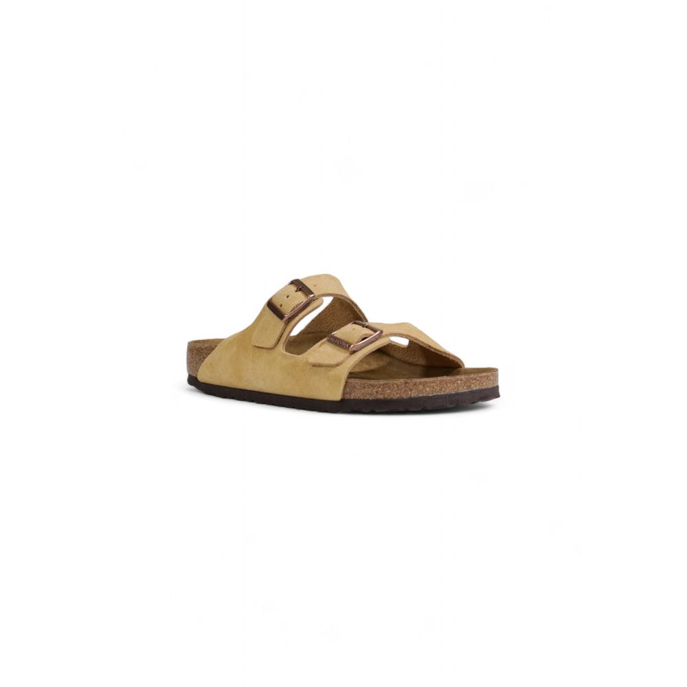 Birkenstock – Sandalen aus Wildleder in Beige