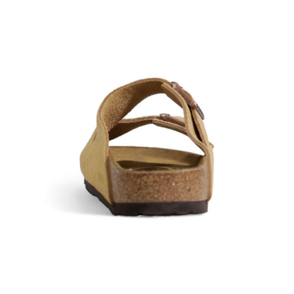 Birkenstock – Sandalen aus Wildleder in Beige