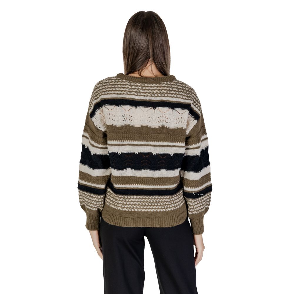 ICHI – Grüner Pullover aus recyceltem Polyester