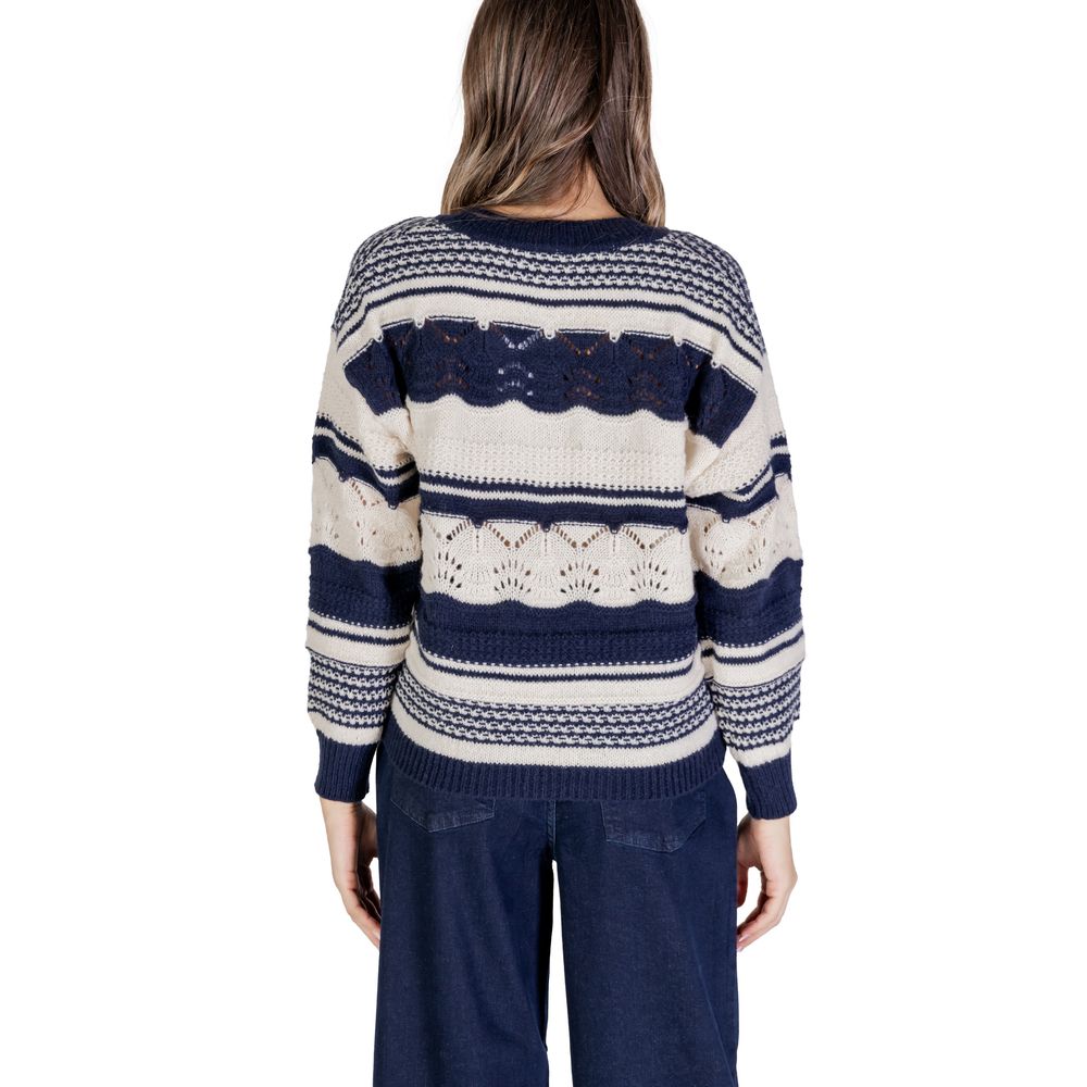 ICHI – Blauer Pullover aus recyceltem Polyester