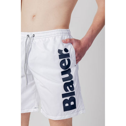 Blauer Weiße Polyester-Bademode