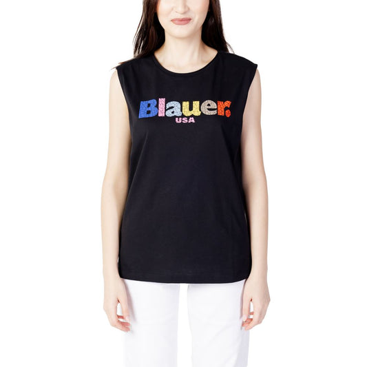 Blauer Schwarze Baumwolltops und T-Shirts