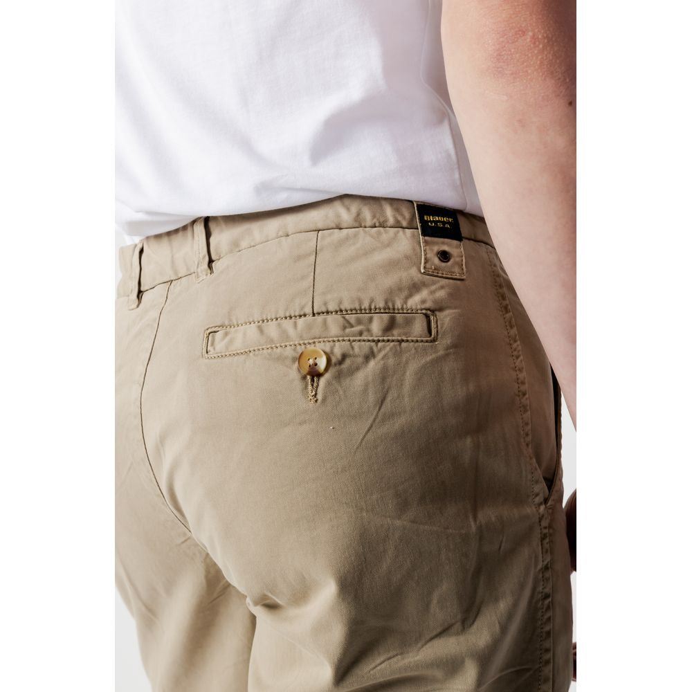 Blauer Beige Baumwollshorts