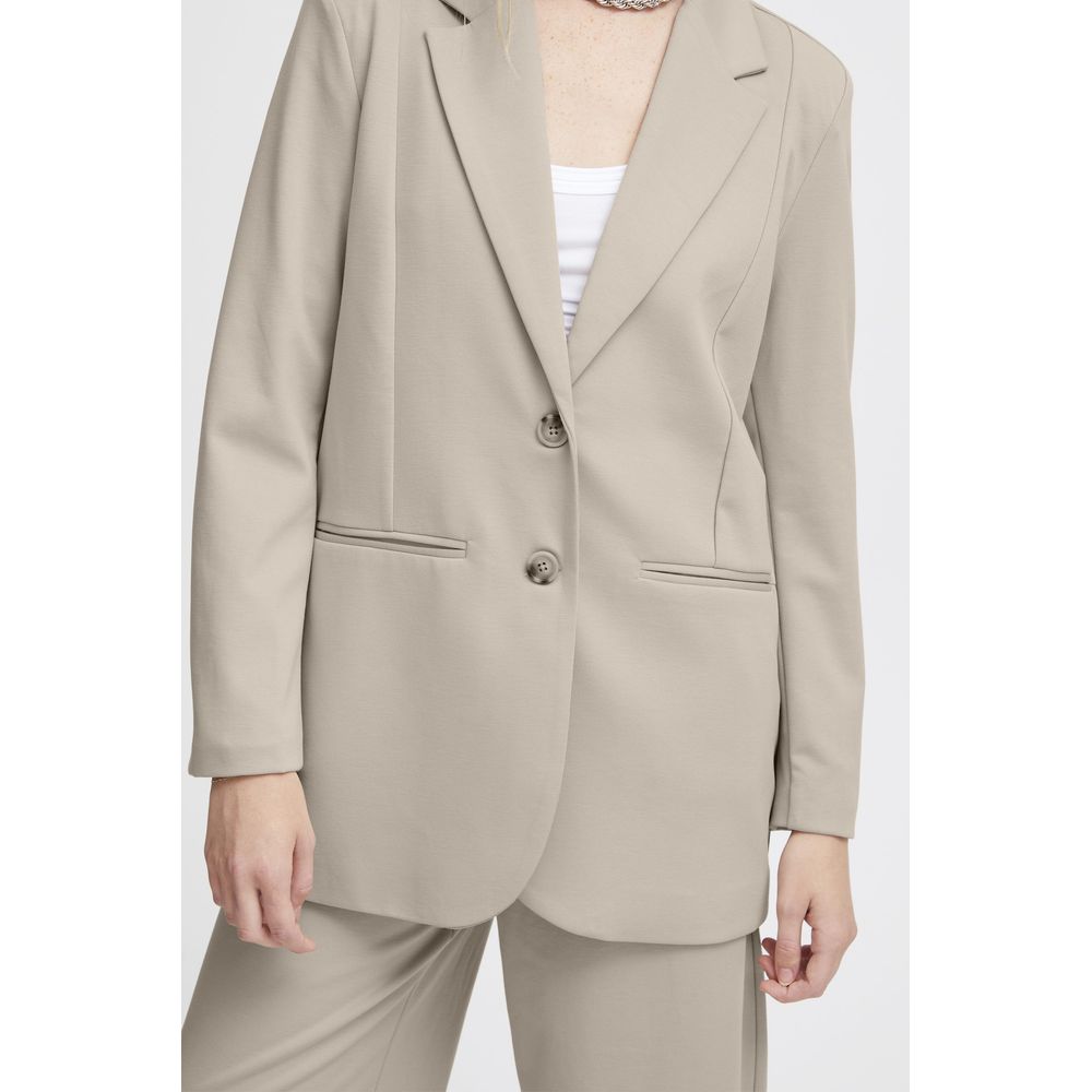 ICHI Beige Anzüge und Blazer aus recyceltem Polyester