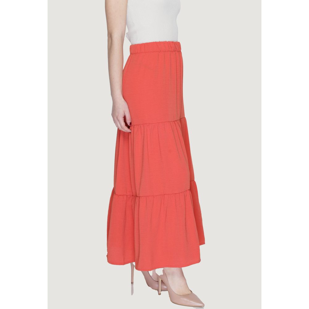 Jacqueline De Yong Orange Polyester Skirt