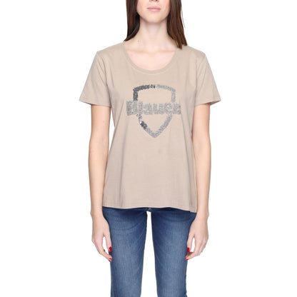 Blauer Beige Baumwoll-Tops und T-Shirt