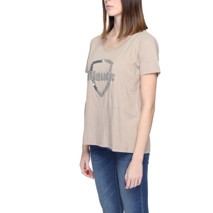 Blauer Beige Baumwoll-Tops und T-Shirt