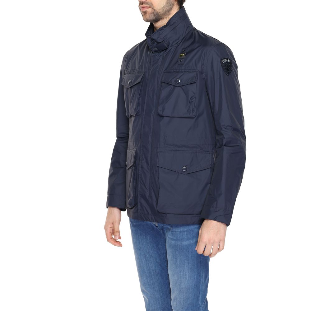 Blauer Blaue Polyamidjacke