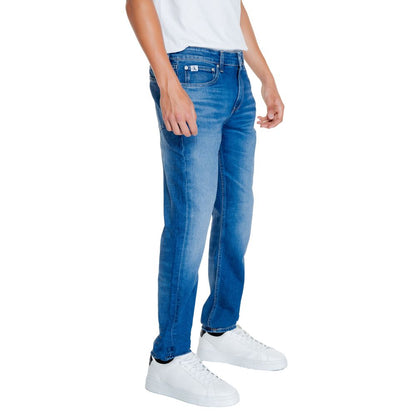 Calvin Klein Jeans Blue Cotton Rigenerato Jeans & Pant