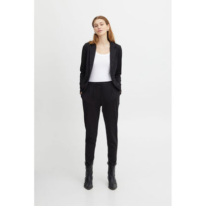 ICHI Black Polyester Jeans & Pant