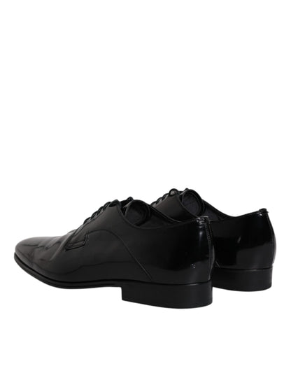 Dolce &amp; Gabbana – Schwarze Derby-Schuhe aus Leder zum Schnüren