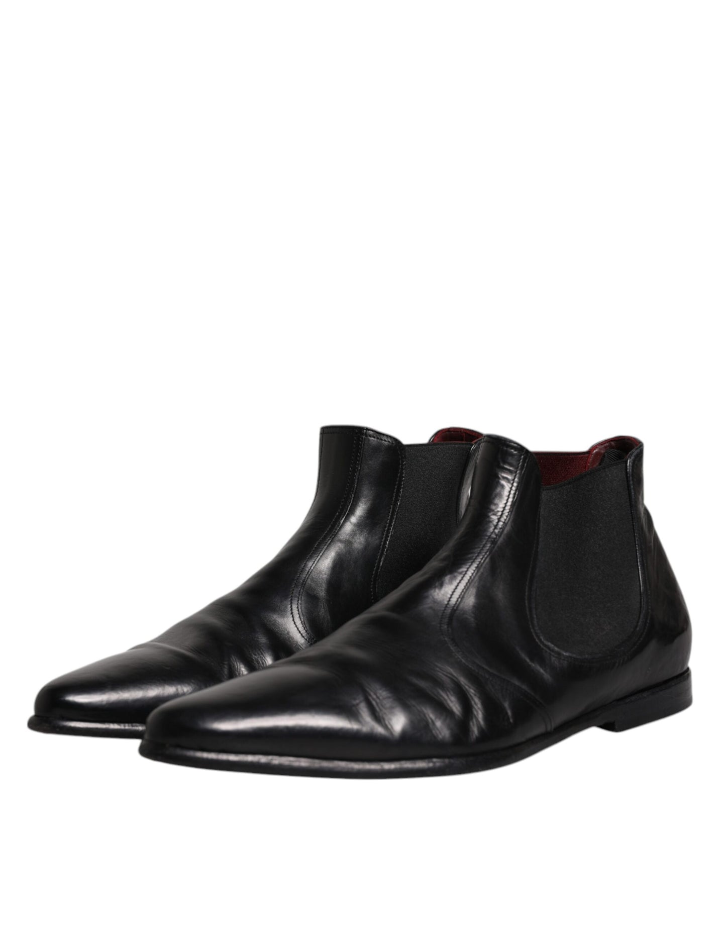 Dolce &amp; Gabbana Chelsea Boots aus schwarzem Leder für Herren