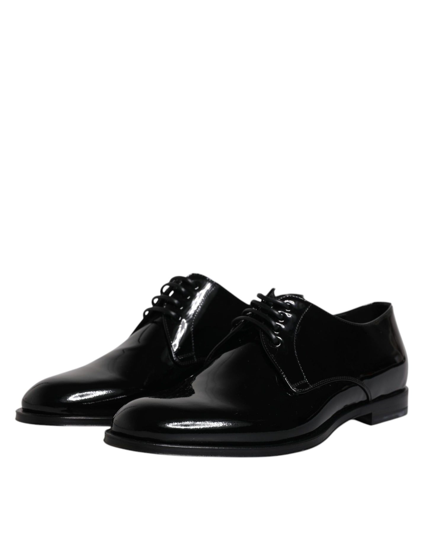 Dolce &amp; Gabbana – Derby-Schuhe aus schwarzem Lackleder