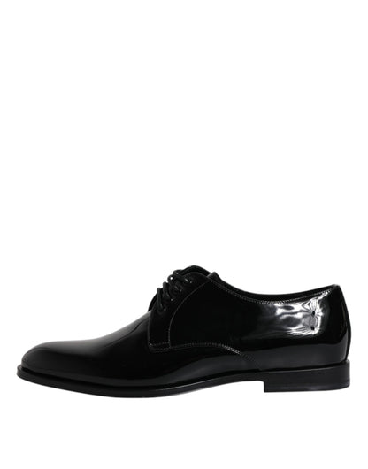 Dolce &amp; Gabbana – Derby-Schuhe aus schwarzem Lackleder