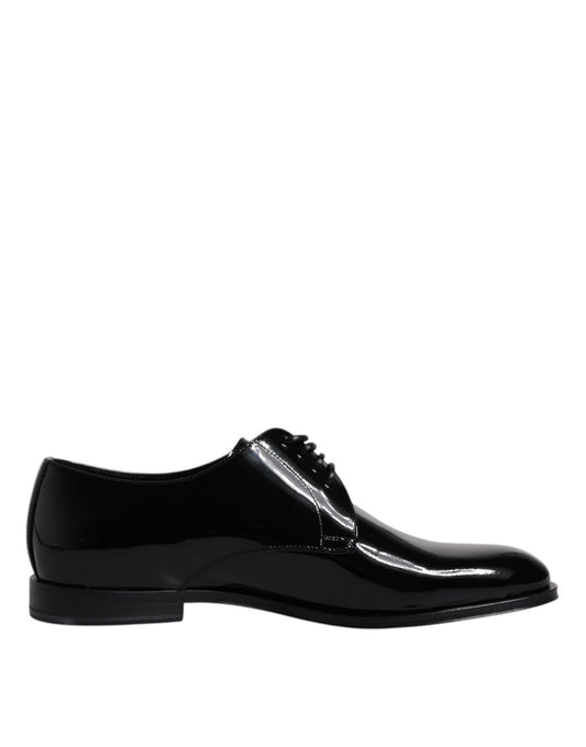 Dolce &amp; Gabbana – Derby-Schuhe aus schwarzem Lackleder