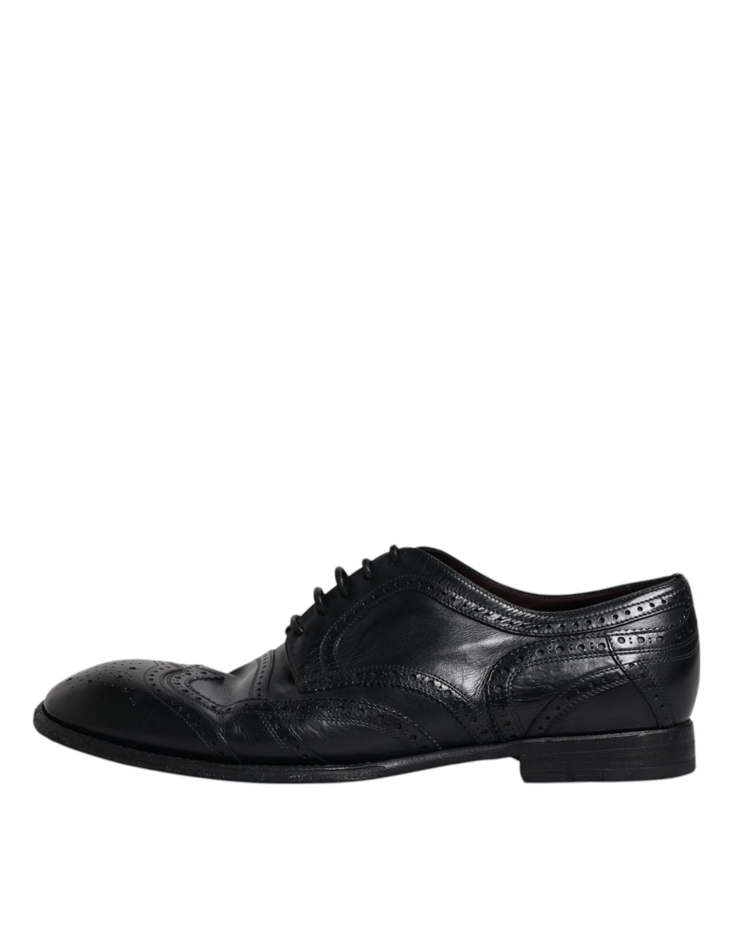 Dolce &amp; Gabbana – Formelle Derby-Schuhe aus blauem Leder mit Flügelkappe