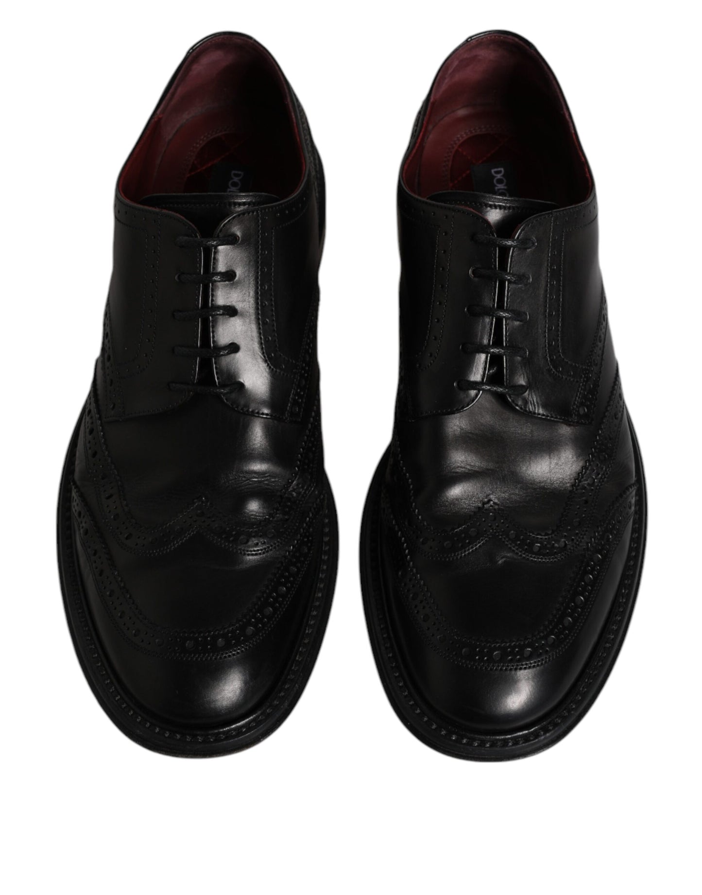 Dolce &amp; Gabbana – Formelle Derby-Schuhe aus schwarzem Leder mit Flügelkappe