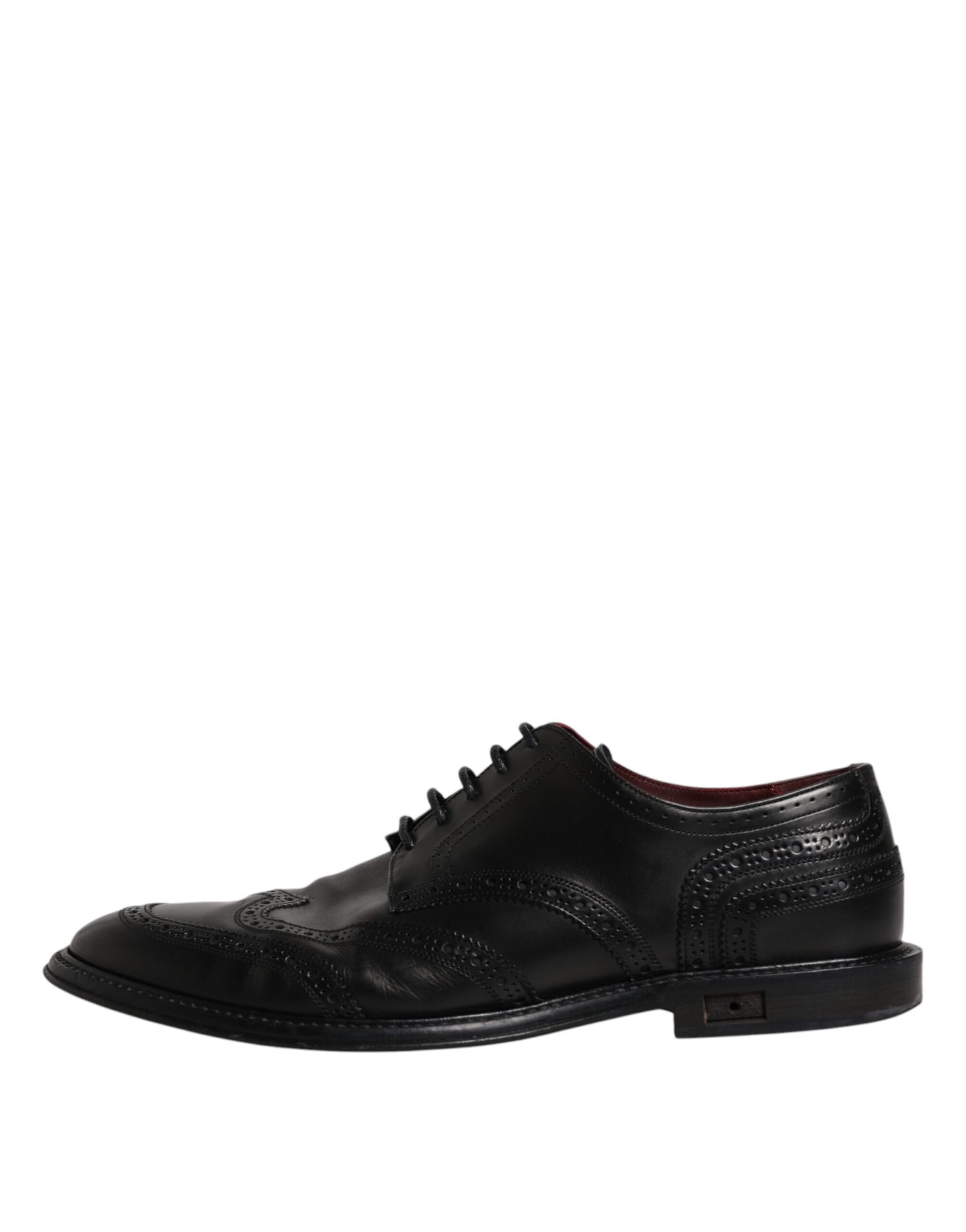 Dolce &amp; Gabbana – Formelle Derby-Schuhe aus schwarzem Leder mit Flügelkappe