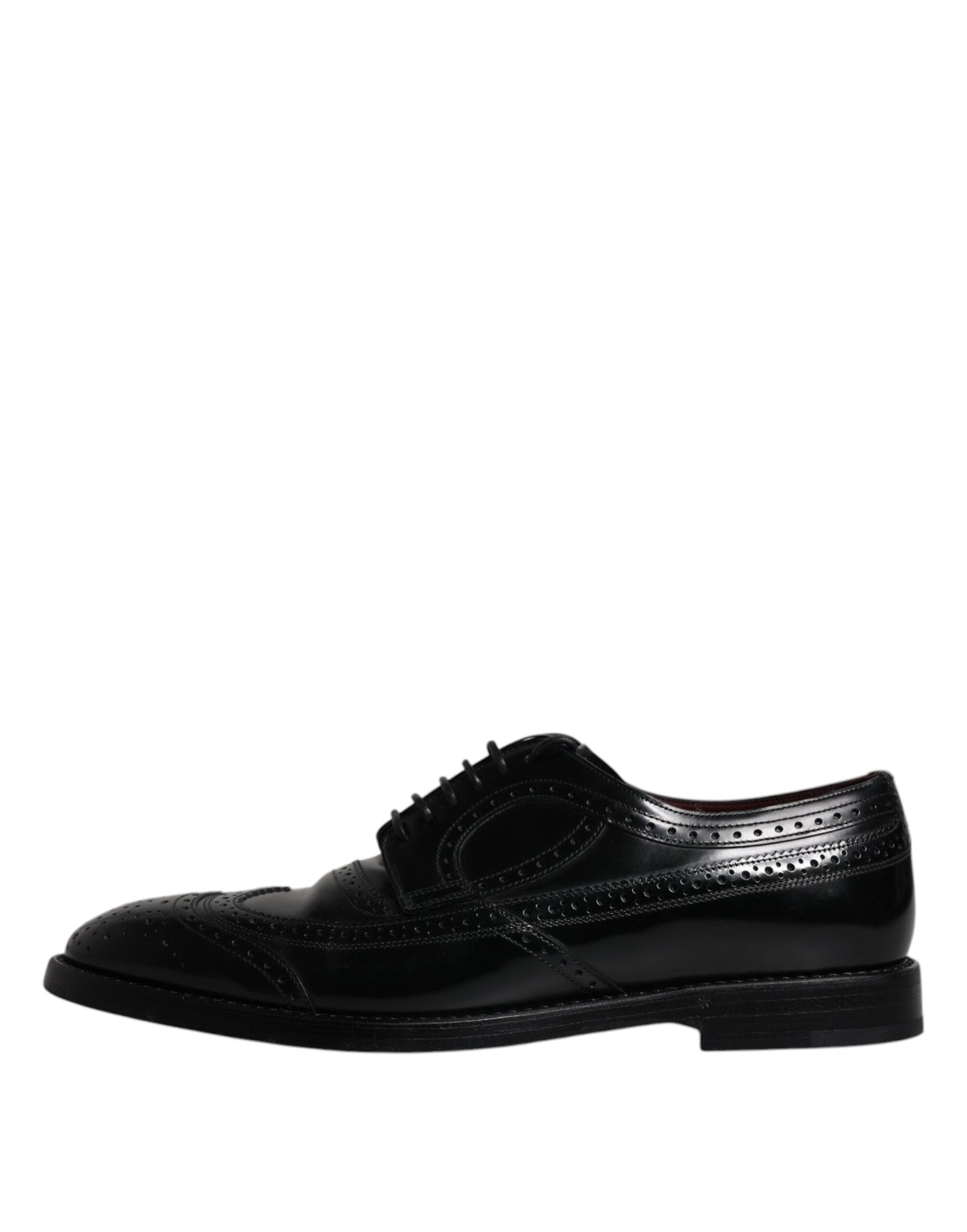 Dolce &amp; Gabbana – Formelle Derby-Schuhe aus schwarzem Leder mit Flügelkappe