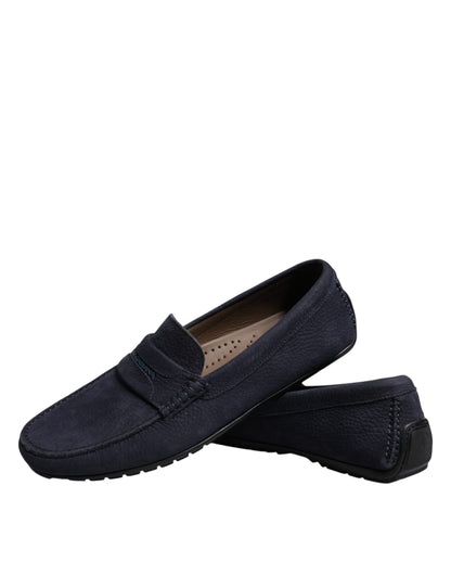 Dolce &amp; Gabbana - Slipper aus blauem Kalbsleder für Herren