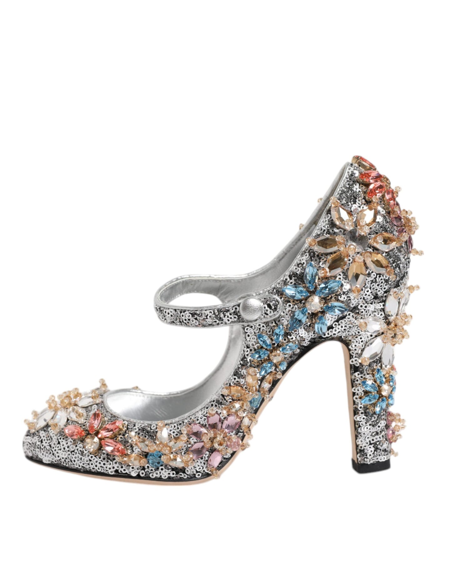 Dolce &amp; Gabbana – Pumps mit silbernen, mit Pailletten verzierten Absätzen