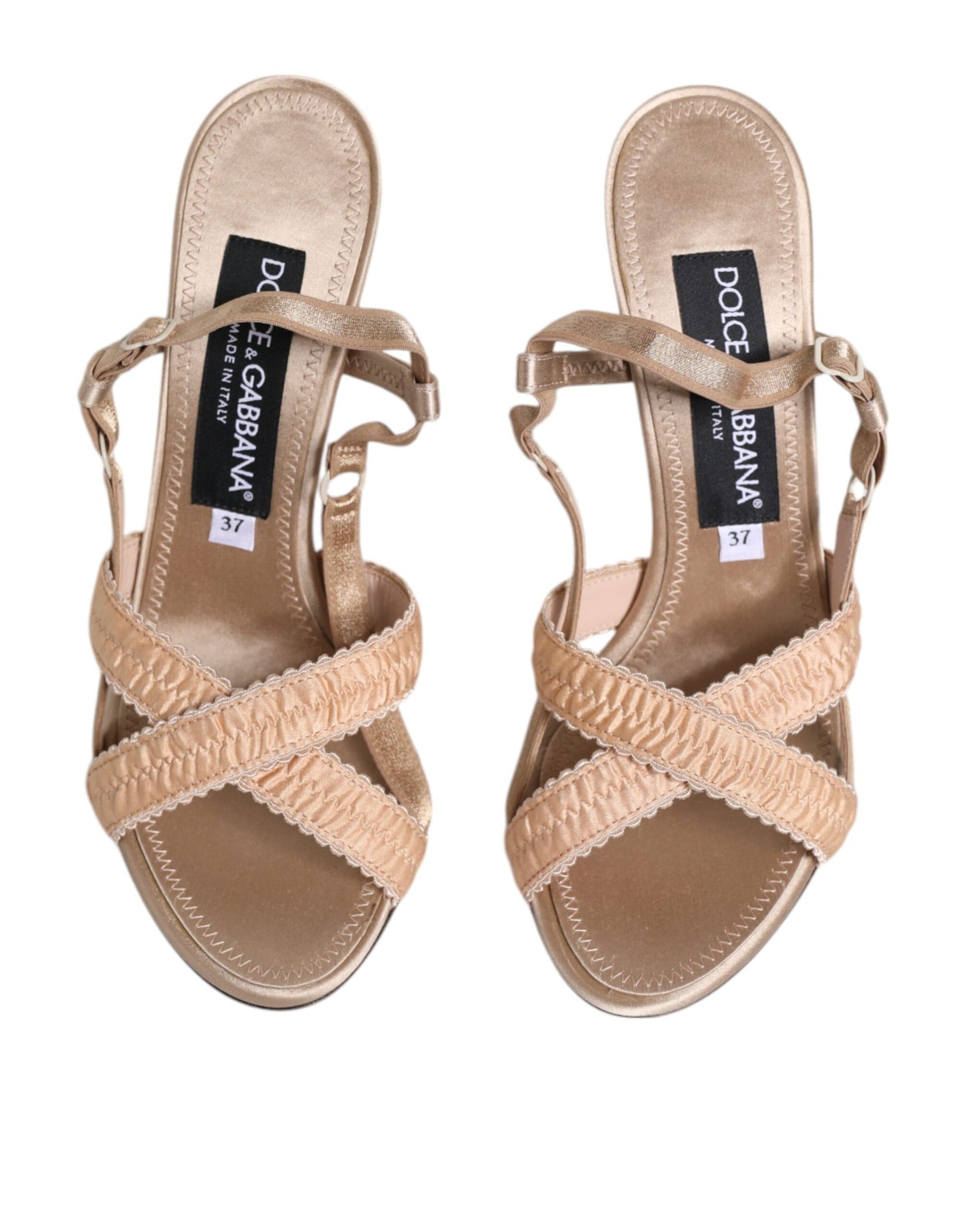 Dolce &amp; Gabbana – Keira – Sandalen mit Slingback-Absatz in Beige