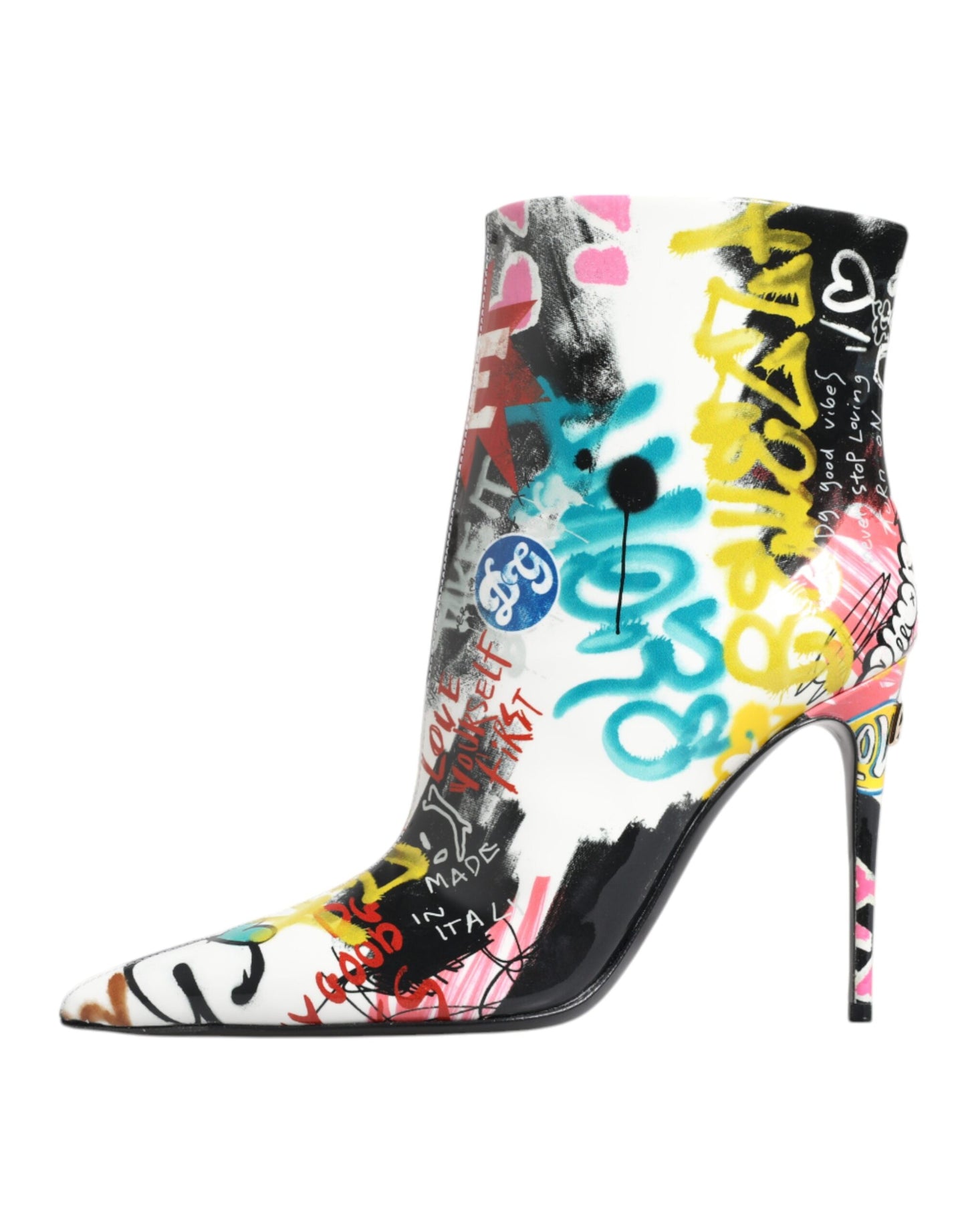 Dolce &amp; Gabbana – Keira – Stiefel mit halbhohem Schaft und mehrfarbigem Graffiti