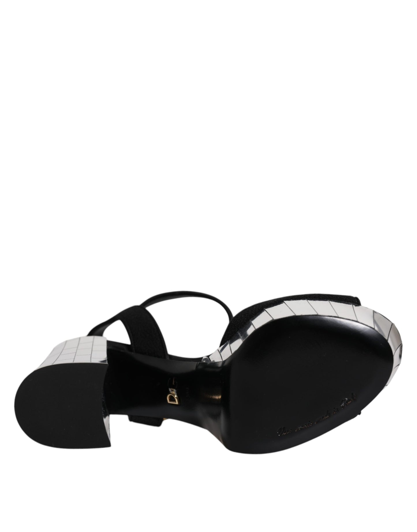 Dolce &amp; Gabbana Schwarze verspiegelte Plateausandalen